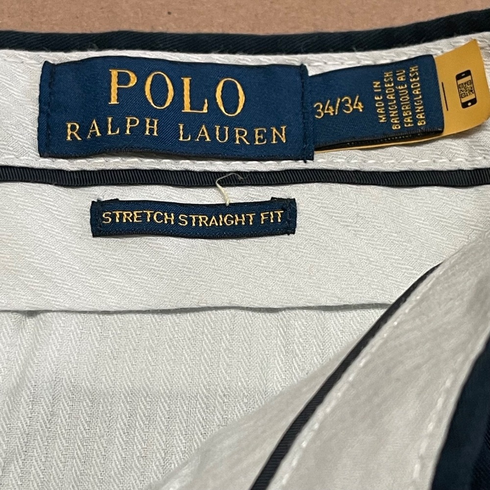 Polo Ralph Lauren Stretch Straight Fit Pants Men's 34x34 Blue Straight Leg Pony - Picture 3 of 15